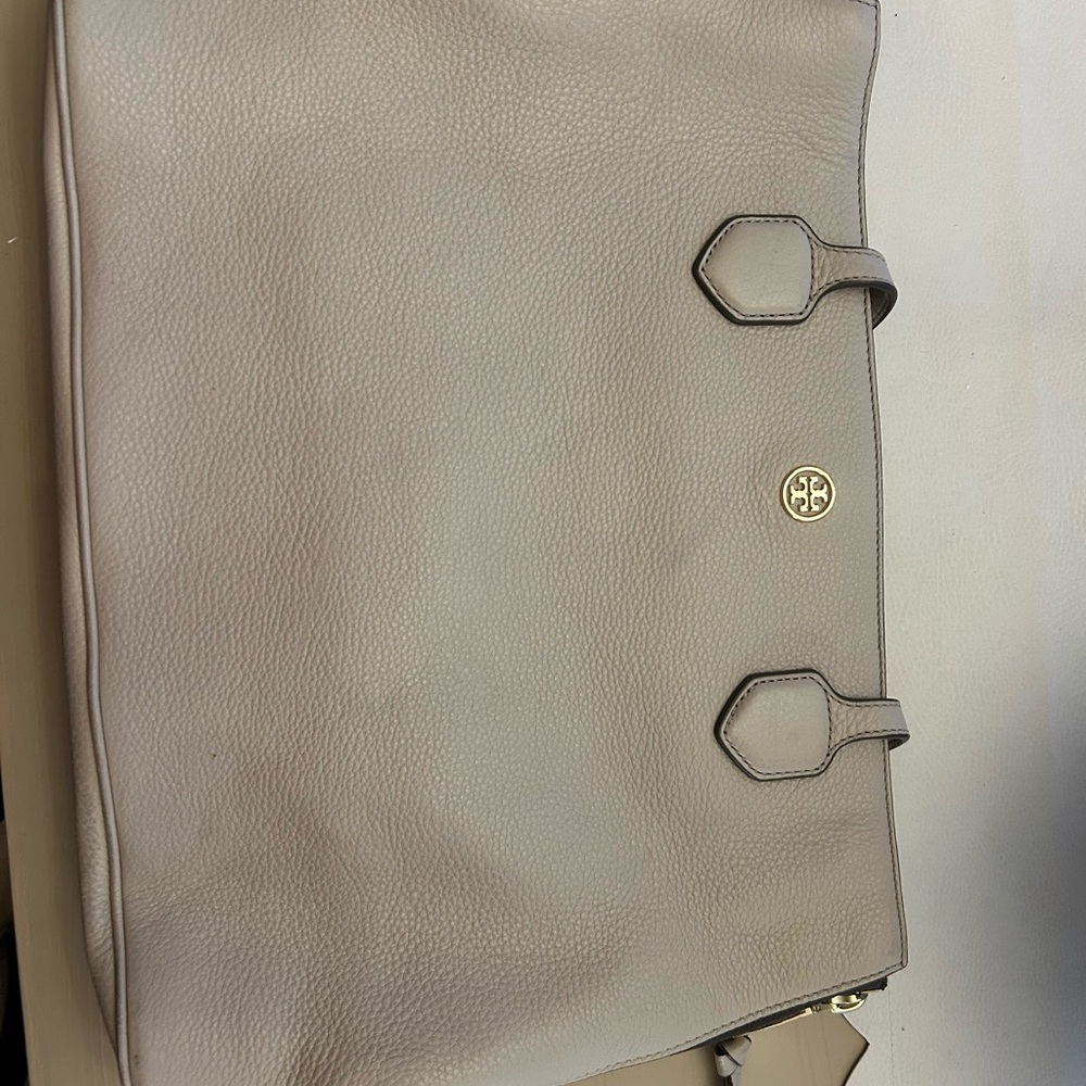 Tory Burch Taupe Leather Tote
